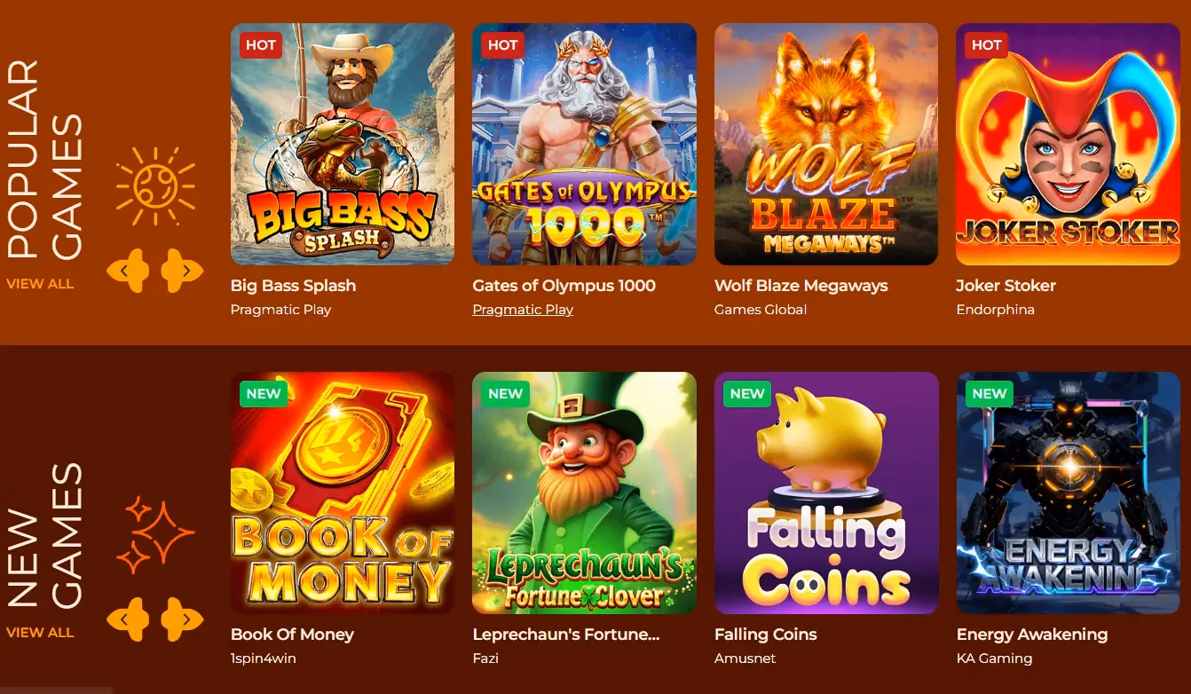 Screenshot Vegazone casino games